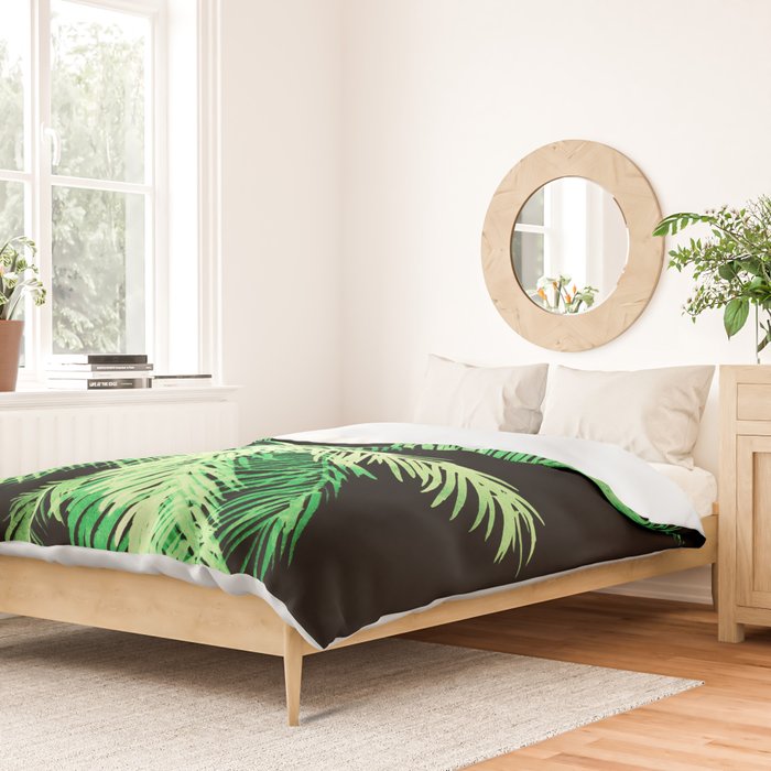 Dark palm tree leaves Duvet Cover Gallery Image 2