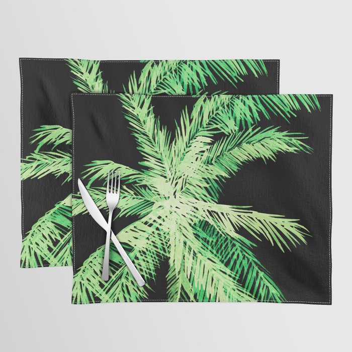 Dark palm tree leaves Placemat Gallery Image 1