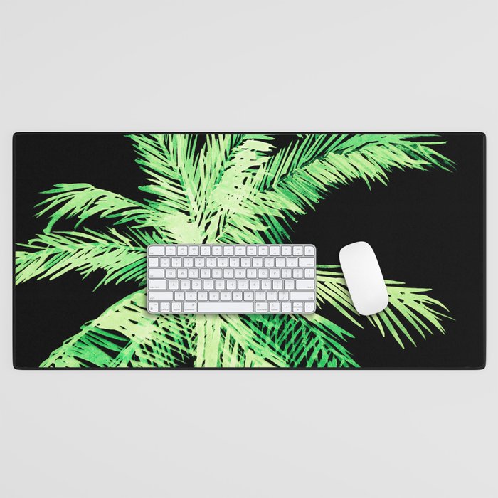 Dark palm tree leaves Desk Mat Gallery Image 1