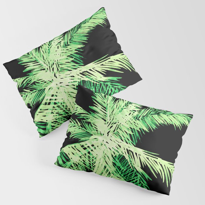 Dark palm tree leaves Pillow Sham Gallery Image 3