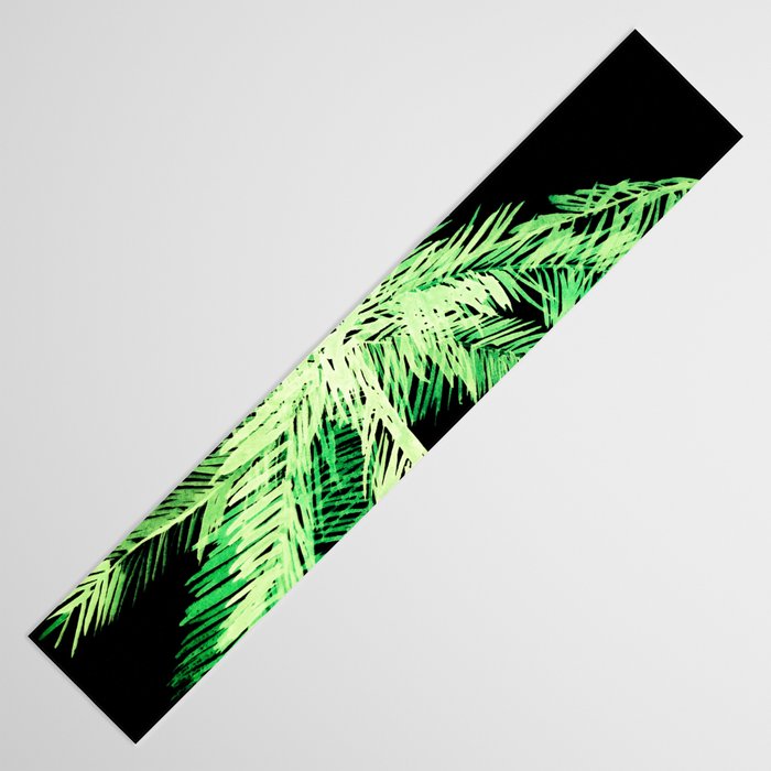 Dark palm tree leaves Table Runner Gallery Image 3