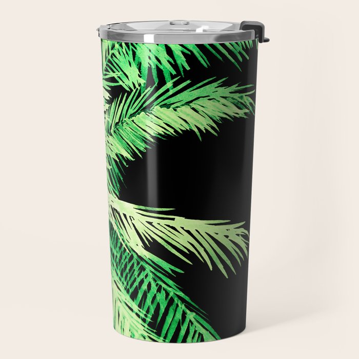 Dark palm tree leaves Travel Mug Gallery Image 2