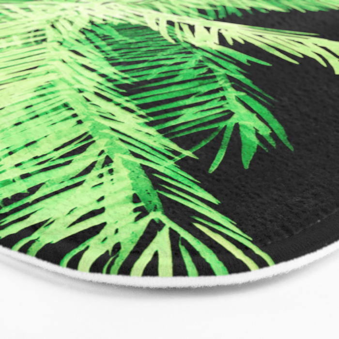 Dark palm tree leaves Bath Mat Gallery Image 3