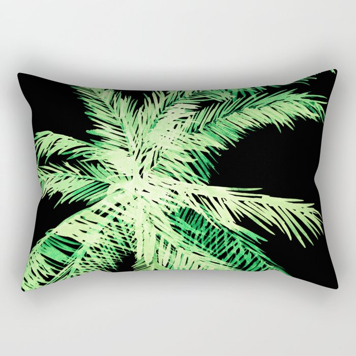 Dark palm tree leaves Rectangular Pillow Gallery Image 1