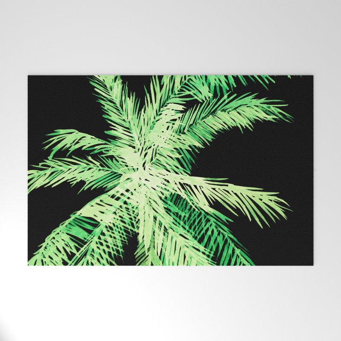 Dark palm tree leaves Welcome Mat Gallery Image 1