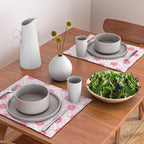 Romantic heart eye face checkered pattern Placemat Gallery Image 2