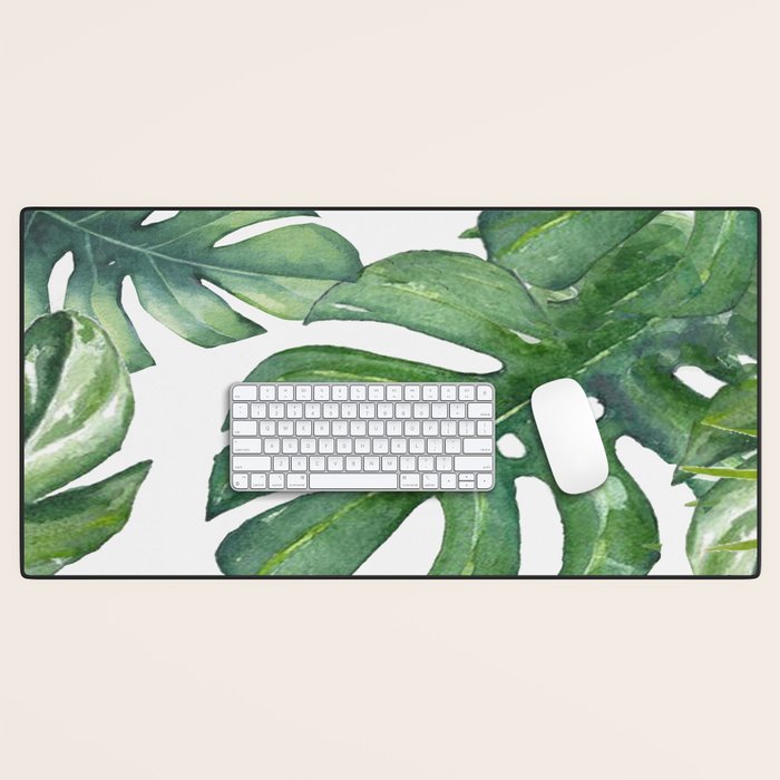 Monstera Leaves Desk Mat Gallery Image 1