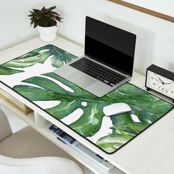 Monstera Leaves Desk Mat Gallery Image 2