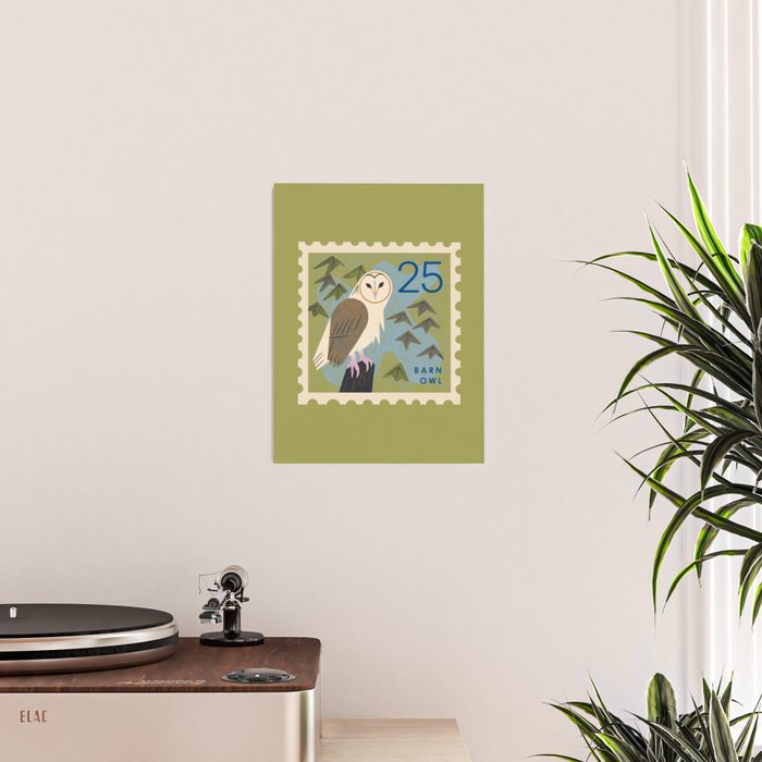Barn Owl Postage Stamp Poster Gallery Image 2