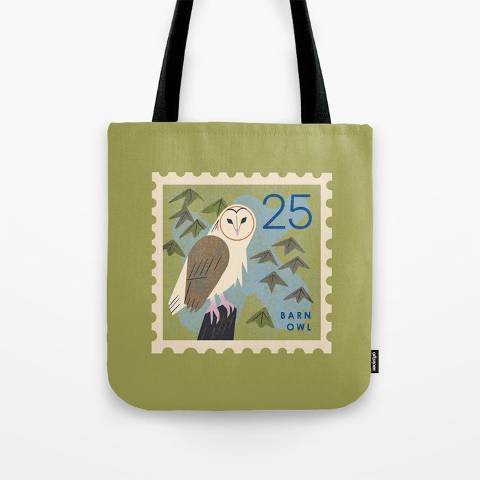 Barn Owl Postage Stamp Tote Bag Gallery Image 1