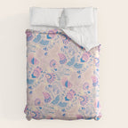 Coastal Oysters on the Beach in Pastel Pink & Blue Duvet Cover Gallery Image 6