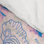Coastal Oysters on the Beach in Pastel Pink & Blue Comforter Gallery Image 4