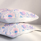 Coastal Oysters on the Beach in Pastel Pink & Blue Pillow Sham Gallery Image 3