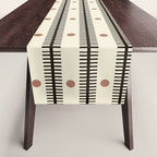 Stripes With Lines and Dots pattern black and white Table Runner Gallery Image 1