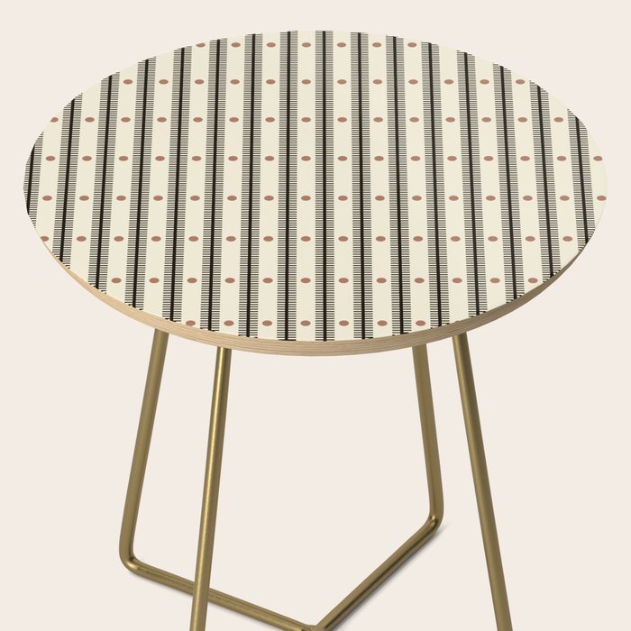 Stripes With Lines and Dots pattern black and white Side Table Gallery Image 2