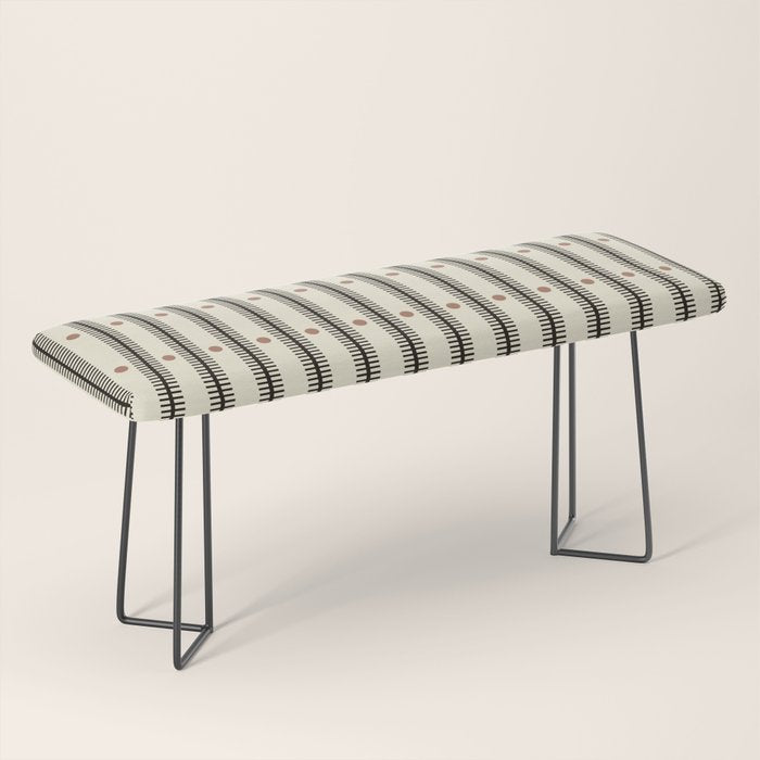 Stripes With Lines and Dots pattern black and white Bench Gallery Image 1
