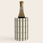 Stripes With Lines and Dots pattern black and white Wine Chiller Gallery Image 2
