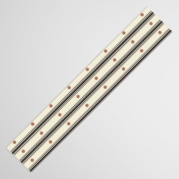 Stripes With Lines and Dots pattern black and white Table Runner Gallery Image 3