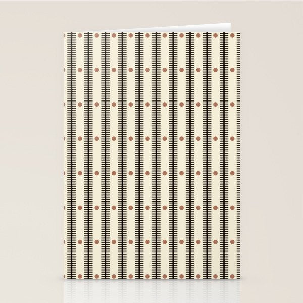 Stripes With Lines and Dots pattern black and white Stationery Card Gallery Image 2