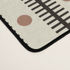 Stripes With Lines and Dots pattern black and white Desk Mat Gallery Image 4