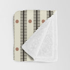 Stripes With Lines and Dots pattern black and white Throw Blanket Gallery Image 3