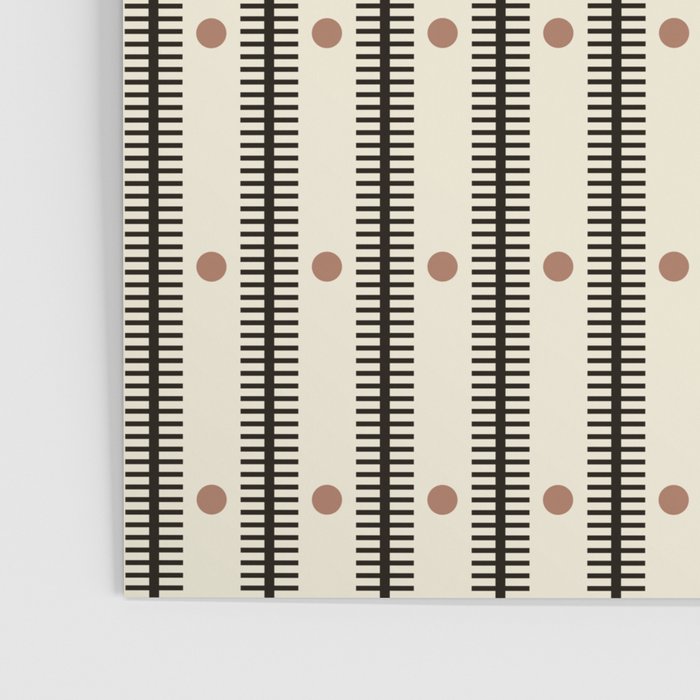 Stripes With Lines and Dots pattern black and white Poster Gallery Image 3