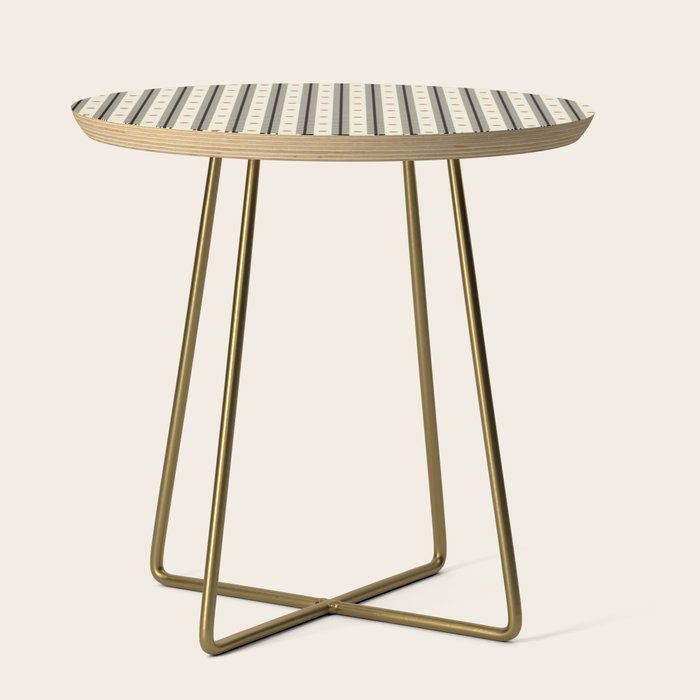 Stripes With Lines and Dots pattern black and white Side Table Gallery Image 1