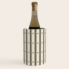 Stripes With Lines and Dots pattern black and white Wine Chiller Gallery Image 1