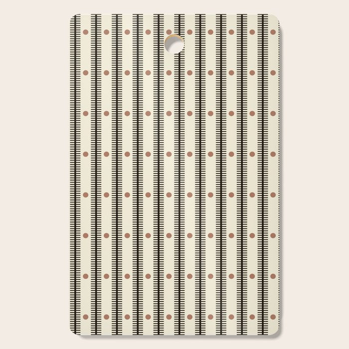 Stripes With Lines and Dots pattern black and white Cutting Board Gallery Image 1
