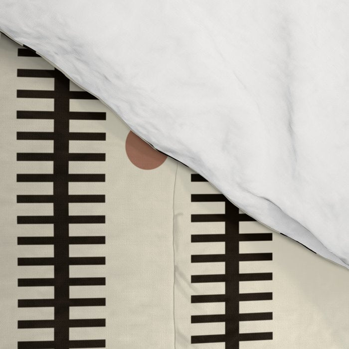 Stripes With Lines and Dots pattern black and white Comforter Gallery Image 4