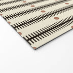 Stripes With Lines and Dots pattern black and white Welcome Mat Gallery Image 2
