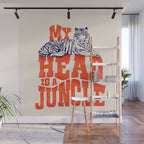 My Head is a Jungle-Tiger typography Wall Mural Gallery Image 1