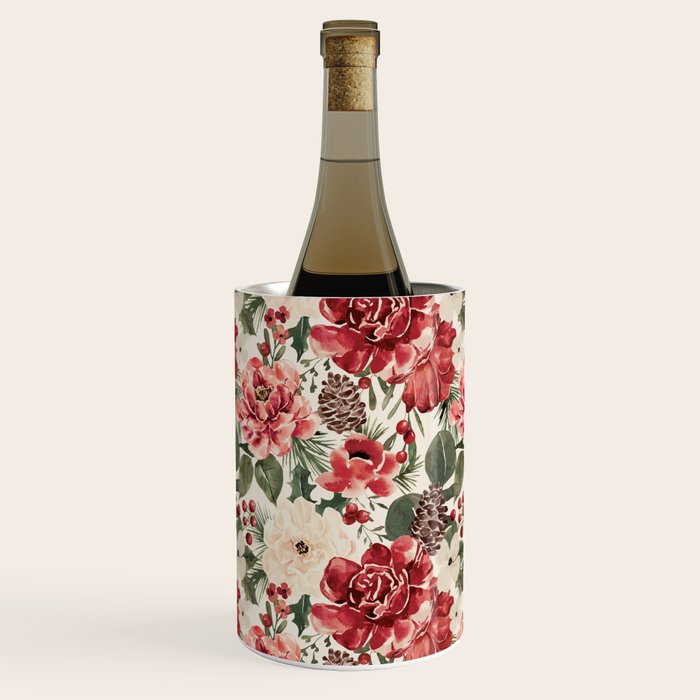 Vintage Christmas Floral Wine Chiller Gallery Image 1
