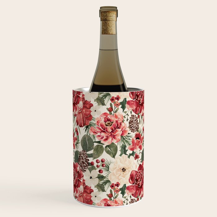 Vintage Christmas Floral Wine Chiller Gallery Image 3
