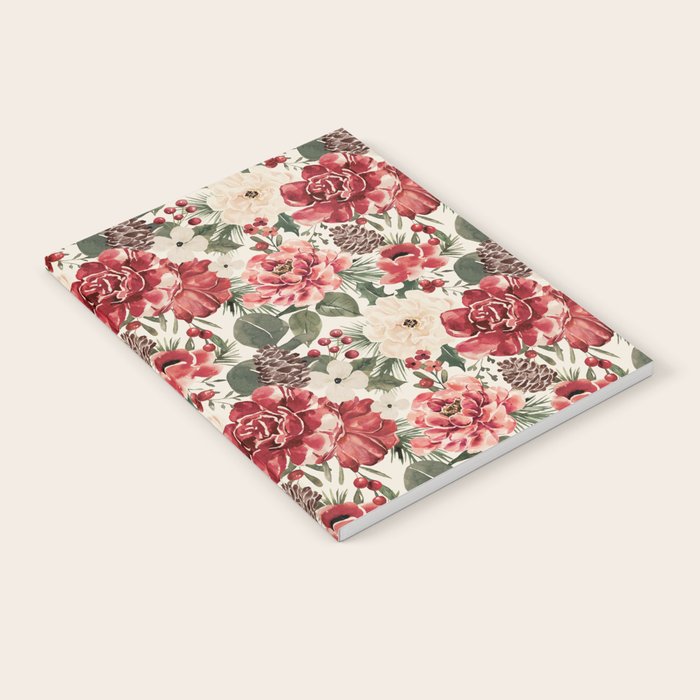 Vintage Christmas Floral Notebook Gallery Image 2