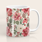 Vintage Christmas Floral Coffee Mug Gallery Image 1