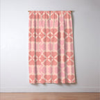 Lucky in love heart clover pattern red and pink Window Curtain Gallery Image 3