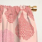 Lucky in love heart clover pattern red and pink Window Curtain Gallery Image 2