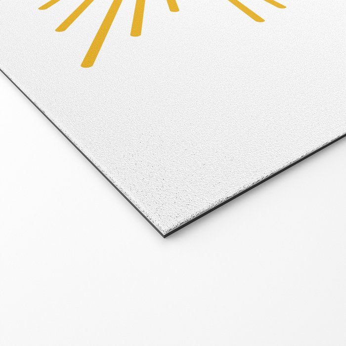 Contented Sun Cute Mustard Yellow Sunburst Welcome Mat Gallery Image 2