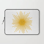 Contented Sun Cute Mustard Yellow Sunburst Laptop Sleeve Gallery Image 1