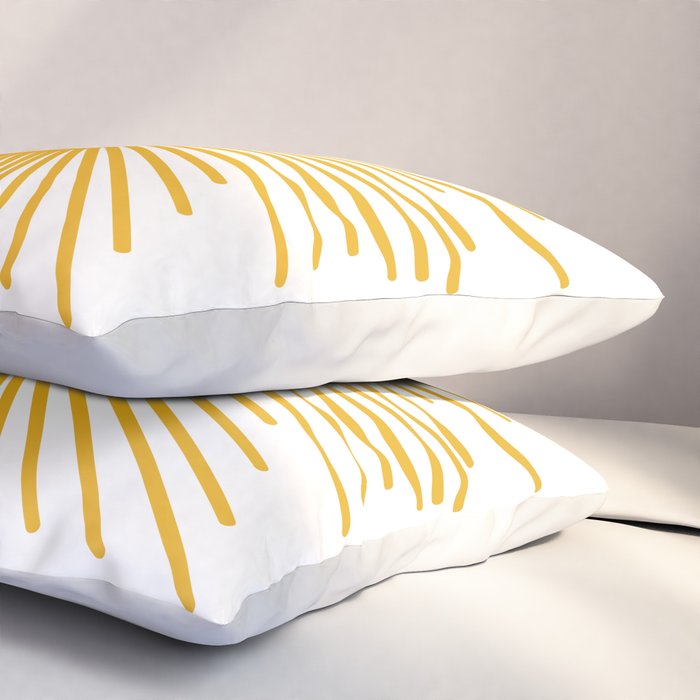 Contented Sun Cute Mustard Yellow Sunburst Pillow Sham Gallery Image 3