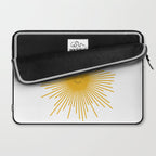 Contented Sun Cute Mustard Yellow Sunburst Laptop Sleeve Gallery Image 2