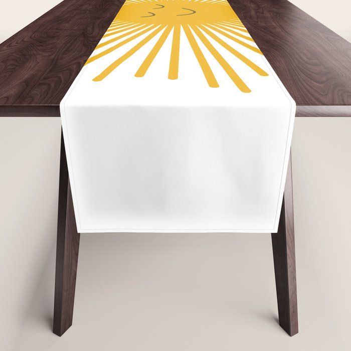 Contented Sun Cute Mustard Yellow Sunburst Table Runner Gallery Image 1