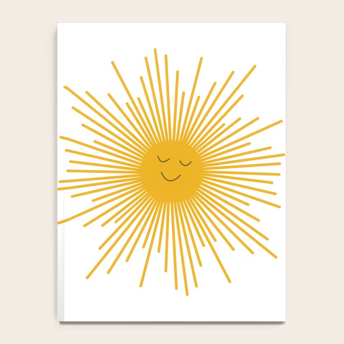 Contented Sun Cute Mustard Yellow Sunburst Notebook Gallery Image 4