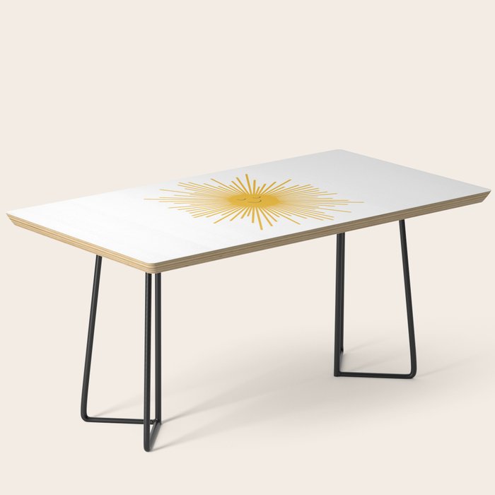 Contented Sun Cute Mustard Yellow Sunburst Coffee Table Gallery Image 1