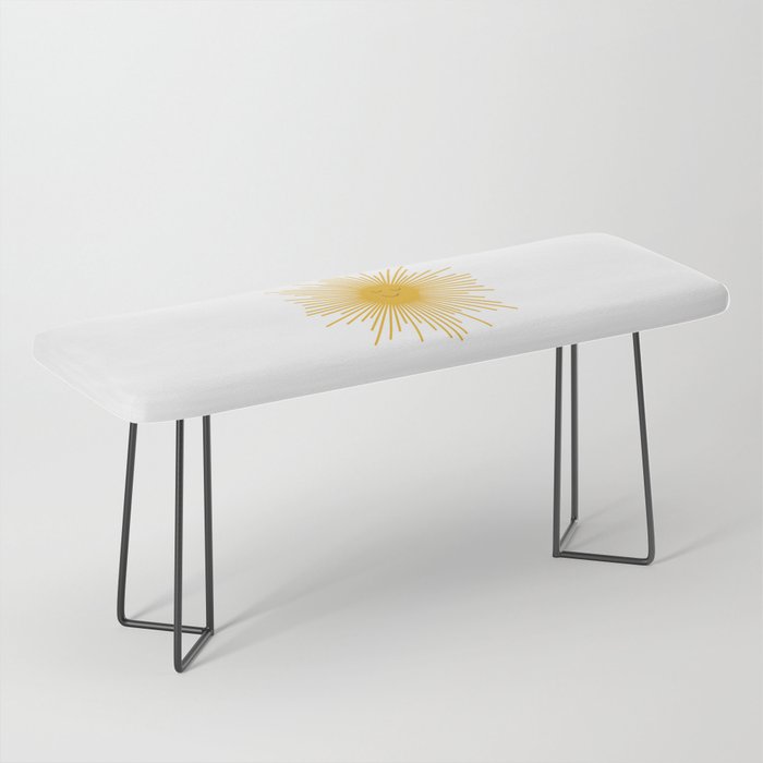 Contented Sun Cute Mustard Yellow Sunburst Bench Gallery Image 1