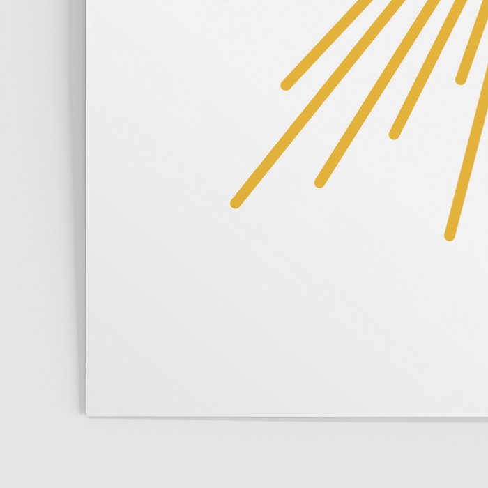 Contented Sun Cute Mustard Yellow Sunburst Poster Gallery Image 3