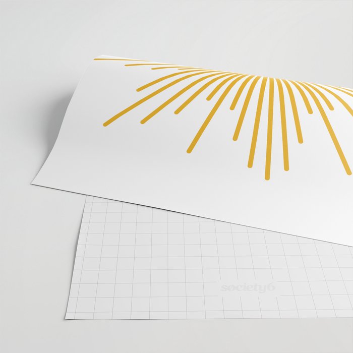Contented Sun Cute Mustard Yellow Sunburst Wrapping Paper Gallery Image 2