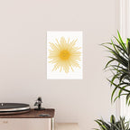 Contented Sun Cute Mustard Yellow Sunburst Poster Gallery Image 2