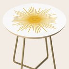 Contented Sun Cute Mustard Yellow Sunburst Side Table Gallery Image 2